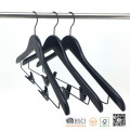 Hh Black Adjustable Clips Wooden Suit Clothes Hangers